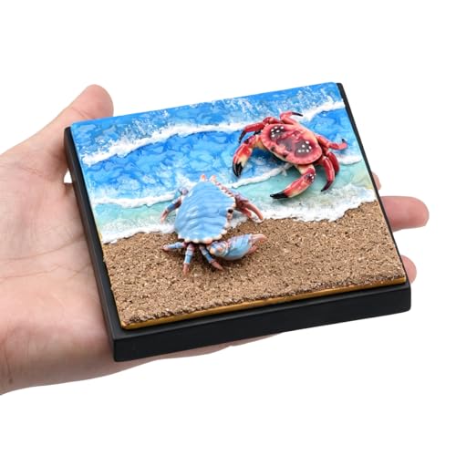 Fremego Beach Terrain Miniature Display Diorama Base for Diorama Supplies | Realistic Seaside Terrain Stand Pre-Assembled Scene Display Platform for Miniature Figures Decoration Hobby Display DIY - color: Blue Summer Beach-No Figures