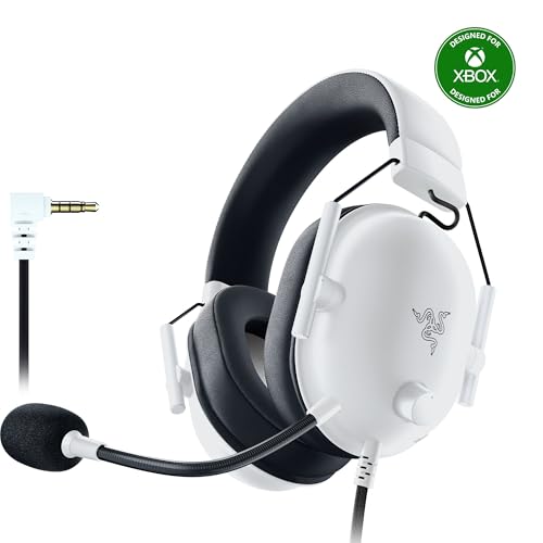 Razer BlackShark V2 X Wired Xbox Gaming Headset, White | 50mm Drivers, Cardioid Mic, Lightweight, Comfortable Noise Isolating Earcups, For Xbox Series X, Series S, PS5, PC, Switch - color: White, size: 3.5 mm, style: Xbox