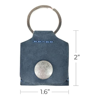 Rustic Leather Switch Cartridge Game Keychain/SD Card/Guitar Pick Holder Handmade by Hide & Drink (Slate Blue) - color: Slate Blue