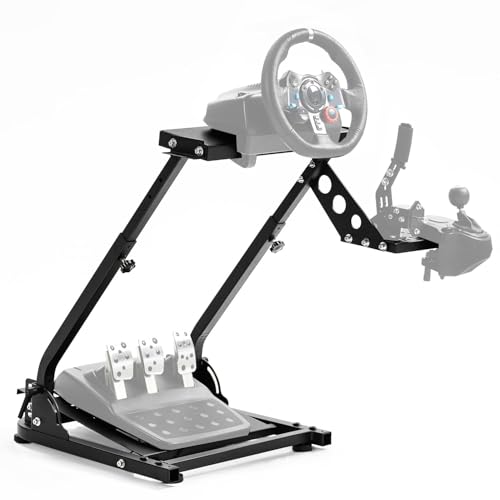 Anman Racing Steering Wheel Cockpit Pro Gear Shifter Mount Fit for Logitech G27 G29,for Fanatec,for Thrustmaster T150 T150,Adjustable Height & Angle,Racing Simulator Cockpit Foldable,No Pedal and stee