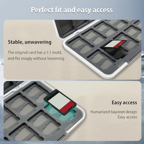 ONETIAOLONG Switch Game Case Holder for Switch 2 & OLED & Lite with 24 Cartridge Slots and 48 Micro SD Card Storage with Magnetic Closure,Protective Hard Shell and Soft Lining for Easy carrying - color: White, style: 24-slots