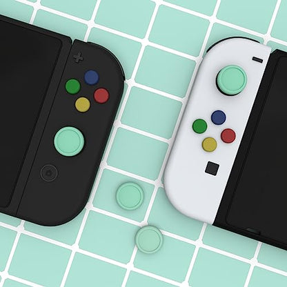 eXtremeRate PlayVital Switch Joystick Caps, Thumbstick Caps, Silicone Analog Cover for Switch Lite & OLED Joycon Thumb Grips - Mint Green - color: Mint Green