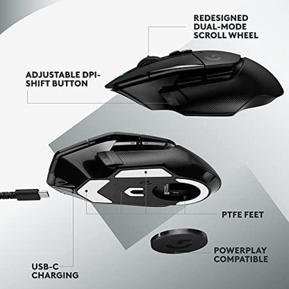Logitech G502 X Lightspeed Wireless Gaming Mouse + G733 Lightspeed Wireless Gaming Headset - Black - color: Black, style: Wireless