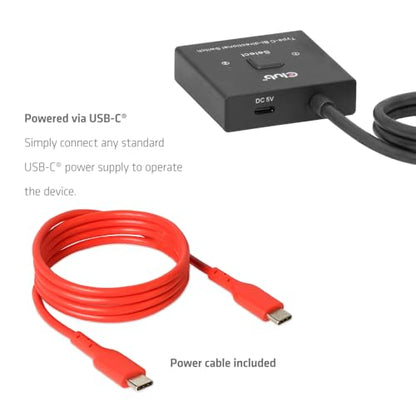 Club 3D CSV-2511 USB-C Bi-Directional Video 8k 60Hz+ Data + PD Switch |