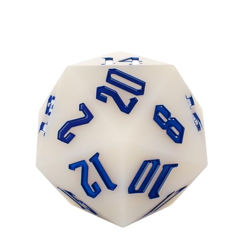 Silicone 55mm D20 DND Dice, Light Changing Colors Single Large D20 | Giant D20 Polyhedral Dice with Dice Gift Box Compatible with Dungeons and Dragons RPG Table Games(Red Yellow/Blue) - color: Red Yellow/Blue