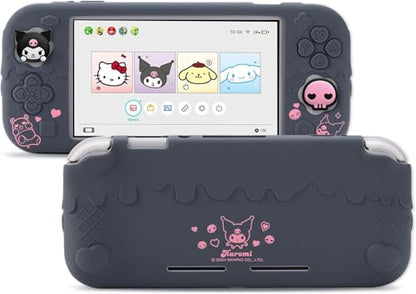 Kuitmor Switch Lite Protective Case,Soft Silicone Protective Shell,Anti-Scratch Protective Cover Case for Switch Lite with 2 Thumb Grip Caps（Purple Kuromi） - color: Purple Kuromi