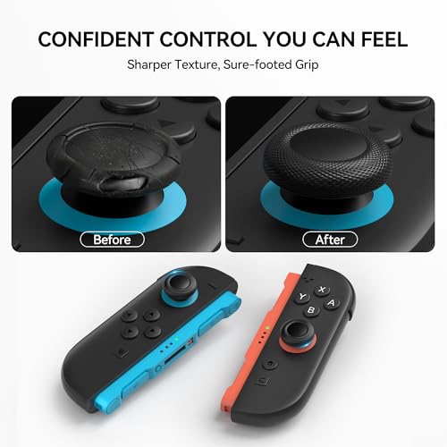NEWDERY Replacement Thumb Grips for Nintendo Switch 2 Joy-Con | 10PCS, Anti Slip, Diamond Texture, TPU Grip Caps, Joystick Covers, Repair Kit Accessories, for Nintendo Switch 2 Joy-Con