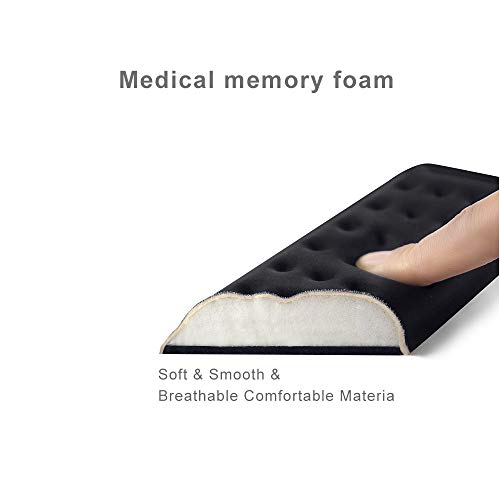 Keyboard and Mouse Wrist Rest Set Gaming Memory Foam Ergonomic Hand Palm Rest Support for Computer, PC, Laptop, Mac Typing and Wrist Pain Relief and Repair (17.3 Inch, Black)