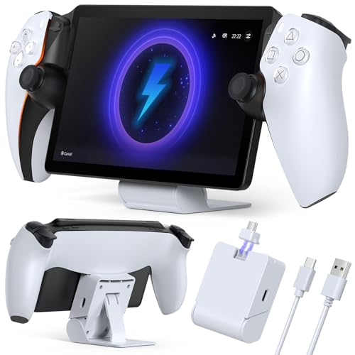 Auarte Magnetic Portable Charging Dock for Playstation Portal Accessories, Folding Charging Stand for PS5 Portal Handheld Console with Type-c Cable, Wireless Case Friendly Charger, White, 3.2*1.2*3.5