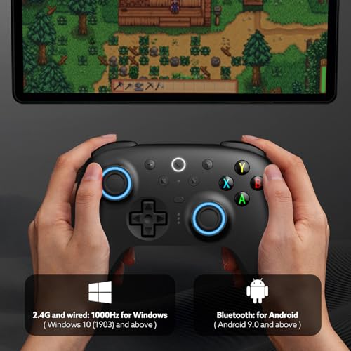 8Bitdo Ultimate 2 Wireless 2.4G Controller (Black) | For Windows PC, Apple, Steam & Android, TMR Joystick, Star-Ring RGB Lights, Adjustable Trigger Locks, Charging Dock Included - color: Black