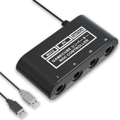 Gamecube Controller Adapter for Nintendo Switch2 Gamecube Adapter, Super Smash Bros Gamecube Adapter for Wii u/Switch/Switch OLED, Controller Adapter for Gamecube with 4 Ports and 1.8M USB Long Cable