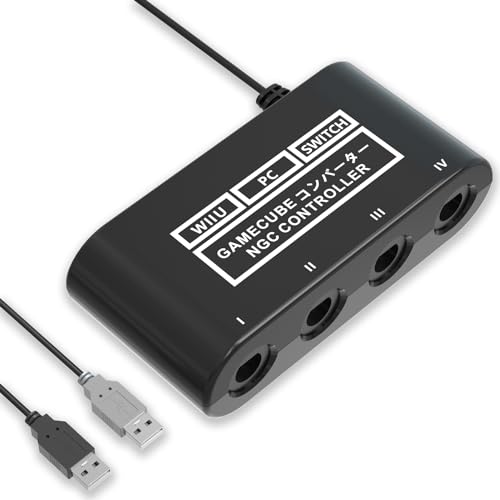Gamecube Controller Adapter for Nintendo Switch2 Gamecube Adapter, Super Smash Bros Gamecube Adapter for Wii u/Switch/Switch OLED, Controller Adapter for Gamecube with 4 Ports and 1.8M USB Long Cable