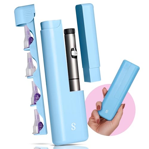 STRAWBERRY & CO Insulin Cooler Travel Case - Built-in Sharps Dispenser & Temperature-Control Organizer- TSA Approved Diabetic Pen Storage for Ozempic, Insulin Pens & Needles - Compact & Leak-Proof - color: Blue