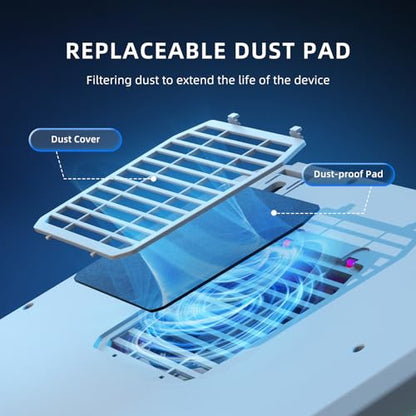 RGB Laptop Cooling Pad with LED Touch Screen, 3500 RPM Turbofan Notebook Cooler for 12-21 Inch Gaming Laptops, 3-Port USB Hub, Adjustable Stand to Prevent Overheating & Boost Performance