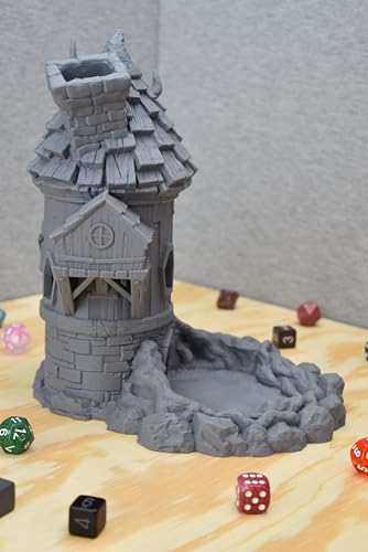The Wizard's Tower Dice Tower - 11 Inch Tall Dice Tower, 3D Printed, Tabletop RPG, DND Accessories, Dice Tower, Dice Accessories, Role Playing Game
