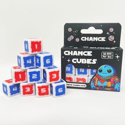 Chance Cubes – Set of 10 Premium Sci-Fi Dice | Inspired by Star Wars | Collectible D6 Tabletop Dice for RPGs, Board Games & Display