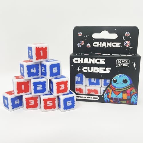 Chance Cubes – Set of 10 Premium Sci-Fi Dice | Inspired by Star Wars | Collectible D6 Tabletop Dice for RPGs, Board Games & Display