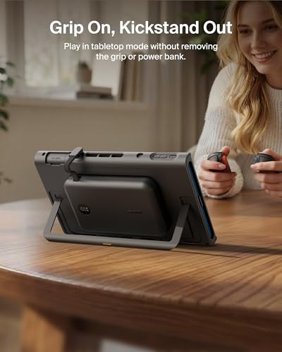 Belkin Nintendo Switch 2 Grip Charging Case with 10000mAh Power Bank 30W | Magnetically Attachable Custom 10000mAh Power Bank with Ergonomic Nonslip Grip, Quick Release, Dockable, Built-in Kickstand - color: Black, style: Charging Grip