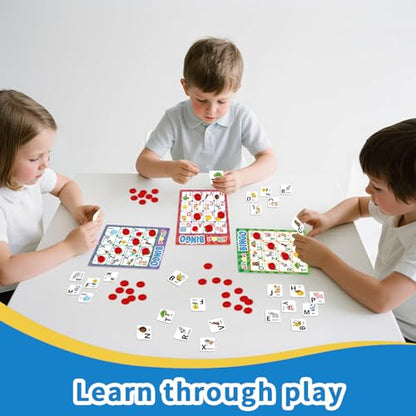 Alphabet Bingo Game, Letter&Number&Sight Word Bingo Board Games for Toddlers, ABC and 123 Learning Toys for Kids, Toddler Preschool Learning Activities, Family Matching Games - style: ABC & Number