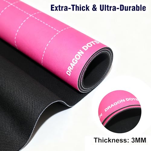 Mahjong Mat with Carrying Bag, Pink Mahjong Table Mat with Rules | Anti Slip & Noise Reduction, Easy to Carry, 31.5" x 31.5" Neoprene Mahjong Mats, Elegant Print & Soft Surface Gaming Mat - color: Pink