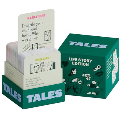 TALES 150 Conversation Cards, Perfect for Dinners, Road Trips, Classrooms & Game Nights, Gifts & Gatherings, Conversation Starters to Spark Creativity (Life Story Edition) - color: Life Story Edition