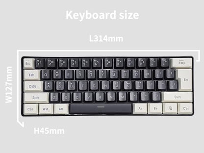 SAMA Gaming Keyboard 60 Percent, 61 Keys RGB Backlit Wired, Waterproof, Compact & Portable for PC/Mac Gamer, Travel & Business Trip - White Purple
