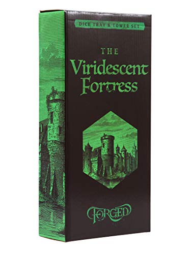 Forged Dice Co. Citadel Dice Tray and Tower - 3 in 1 RPG Dice Storage, Perfect for Tabletop Gaming - color: Green