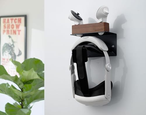 NIRVASH VR Wall Mount Storage Stand Holder Hook for Meta/Oculus Quest 3S/3/2/Pro/Rift-S/Valve Index/PS5 VR2/HTC Vive, Premium VR Headset Wall Hanger