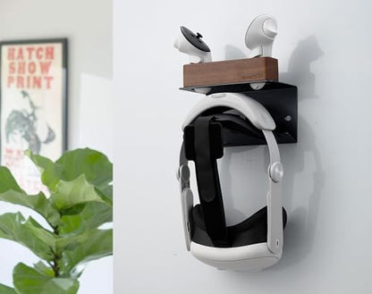 NIRVASH VR Wall Mount Storage Stand Holder Hook for Meta/Oculus Quest 3S/3/2/Pro/Rift-S/Valve Index/PS5 VR2/HTC Vive, Premium VR Headset Wall Hanger