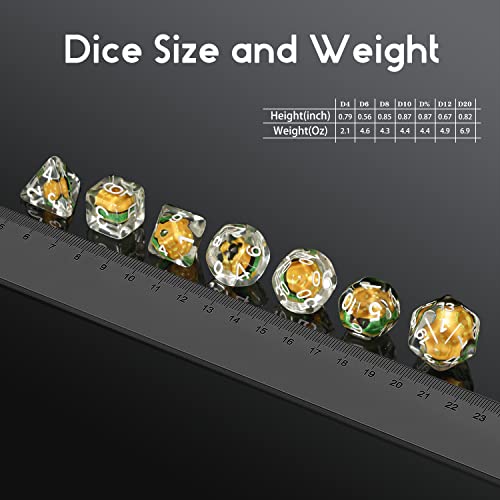 Hamburger Dungeons and Dragons Dice, DNDND 7PCS Resin DND Dice Set with Velvet Bag for D&D Role Playing Games and Tabletop Games（Hamburger - color: Hamburger