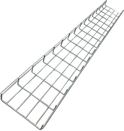 Kable Kontrol Cable Tray- 5 Feet Long - 8" Width, 4” Depth – Wire Mesh Tray Cable Management Rack Cords Organizer Cable Basket, Zinc Plated Steel NEC Approved for Network, Fiber Optic, Cabling - size: Cable Tray 8" W x 4" H x 5 Ft L