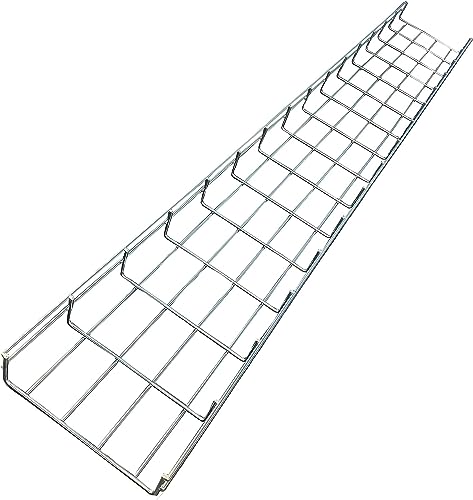Kable Kontrol Cable Tray- 5 Feet Long - 8" Width, 4” Depth – Wire Mesh Tray Cable Management Rack Cords Organizer Cable Basket, Zinc Plated Steel NEC Approved for Network, Fiber Optic, Cabling - size: Cable Tray 8" W x 4" H x 5 Ft L