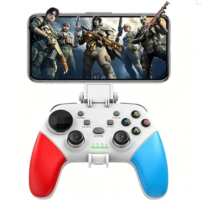 arVin Game Controller for iPhone/iOS/Android/PC/Steam Deck with Phone Holder, Turbo, Wireless Gamepad Joystick for iPhone 15/14/13/iPad/MacBook/Samsung Galaxy/Tablet, Call of Duty, Apex -Direct Play - color: White