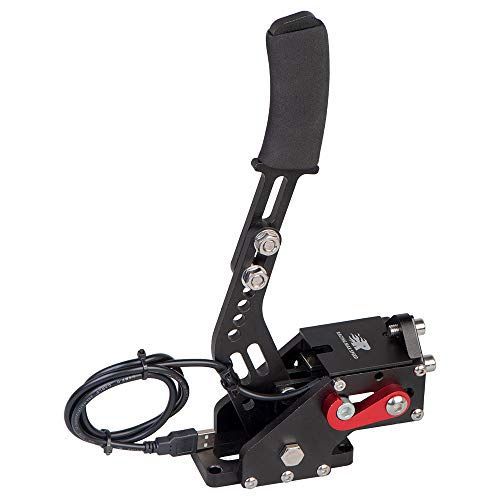 CNRAQR PC Racing Game USB Handbrake for 16Bit SIM for Racing Games, Compatible with G27 G29 G920 G923 T500 T300 Simulate Linear Handbrake（With Fixing Clip and Plate - color: Black