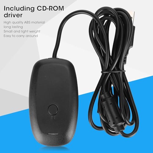 Wireless USB Gaming Receiver Adapter for Xbox 360 Controller, Compatible with Windows 11/10/8/7 PC, Plug & Play, Supports Up to 4 Controllers, Black