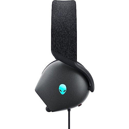 Alienware Wired Gaming Headset AW520H | Hi‑Res Audio 20‑40kHz, Memory Foam Breathable Earpads, Dark Side of the Moon, Retractable Mic, 3.5 mm to USB Adapter - color: Dark Side of the Moon