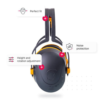 LIBUS L340 Hearing Protection, Noise Reduction Earmuffs, NRR 26db, Shooting, Construction, Comfortable Adjustable Headband, Washable Earmuff, Great Fit For Adults