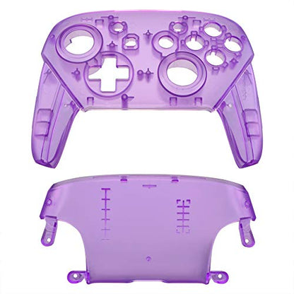 eXtremeRate Clear Atomic Purple Faceplate and Backplate for Nintendo Switch Pro Controller, DIY Replacement Shell Housing Case for Nintendo Switch Pro - Controller NOT Included - color: Clear Atomic Purple