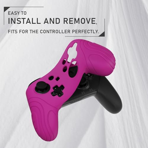 playvital Samurai Edition Ergonomic Silicone Skin Protective Case for Nintendo Switch Pro, Soft Anti-slip Controller Grip Protector for Nintendo Switch Pro with Thumb Grips - Neon Purple - color: Neon Purple