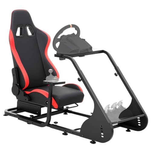 Foldable Sim Racing Rig | Heavy-Duty Carbon Steel Racing Wheel Frame Fits Logitech & All Top Gaming Steering Wheel Brands - size: 51x28.6x40.6 Inch