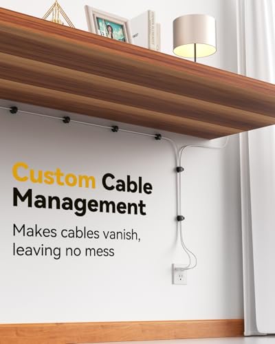 Rotatable Cord Organizer 6Pack, Spring Cable Clips With Clasp Lock, No-Residue Adhesive Cable Organizer, Cord Holder for Nightstand Car Home Office (Black)