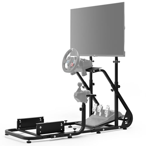 Dardoo G923 Racing Simulator Cockpit with Monitor Mount Fit for Logitech G29 G920, for Thrustmaster T80 T150, for PS4,for PC, Adjustable Driving Wheel Stand,Without Wheel, Pedal, Handbrake and Seat