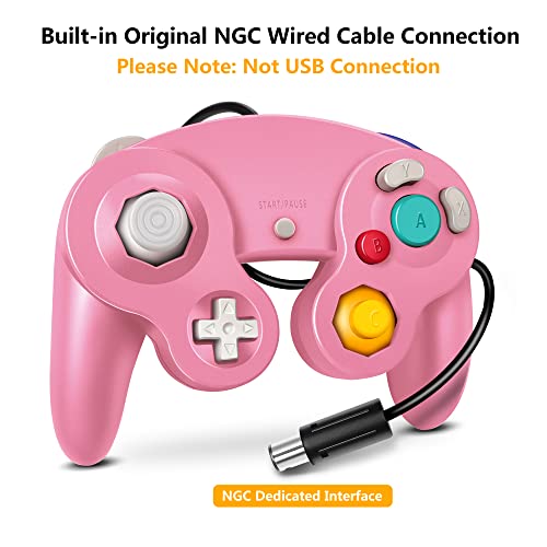 FIOTOK Gamecube Controller, Classic Wired Controller for Wii Nintendo Gamecube (Pink & Purple-2Pack) | Pink & Purple-2Pack - color: PInk & Purple