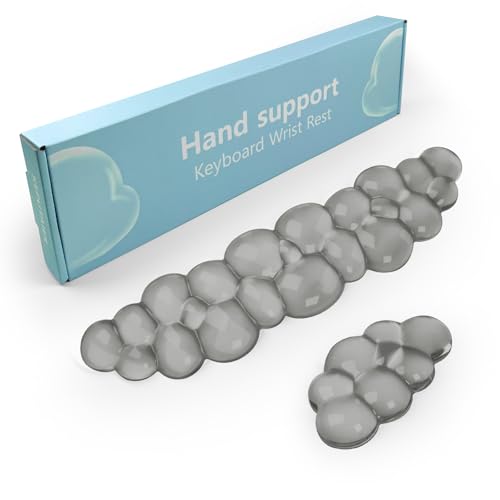 Gel Cloud Keyboard and Mouse Wrist Rest, Cute Wrist Support and Arm Support Keyboard Rest for Keyboard and Mouse Typing Pain Relief，Suitable for Office/Computer/Laptop/Gaming (Gray) - color: Gray
