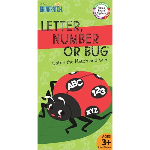 Briarpatch, Letter Number or Bug Game, Early Preschool Learning for Toddlers, Kindergarten and 1st Grade