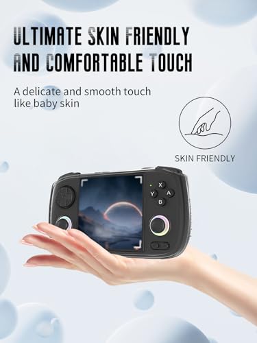 Semi-Transparent Case for Anbernic RG CubeXX (Clear Black) | Soft TPU Shockproof Cover Lightweight Easy to Install - color: Clear Black
