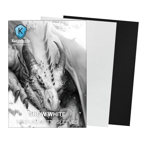 Snow White Dual Matte Card Sleeves, Katomula Card Sleeves for MTG, Standard Card Sleeve for PKM, Flesh & Blood - color: Snow White
