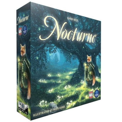 Nocturne, Fox Mystic Spatial Set Collection & Bidding Strategy Board Game | 1-4 Players, Ages 10+, 30-45 Mins, Enchanting Forest