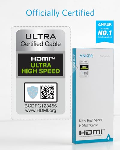 Anker HDMI Cable 8K@60Hz, 6.6FT Ultra High Speed 4K@120Hz 48Gbps Ultra HD, HDMI Cable Support Dynamic HDR,eARC,Dolby Atmos,Compatible with PlayStation 5,Xbox Series X,Samsung TVs (Pack of 2) - size: 6.6 Feet (Pack of 2)