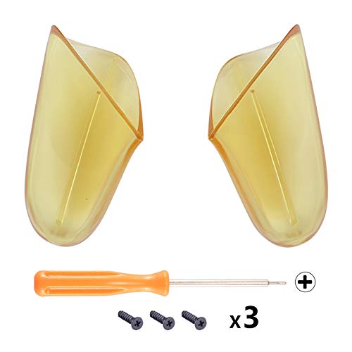 eXtremeRate Amber Yellow Replacement Handle Grips for Nintendo Switch Pro Controller, DIY Hand Grip Shell for Nintendo Switch Pro - Controller NOT Included - color: Clear Amber Yellow